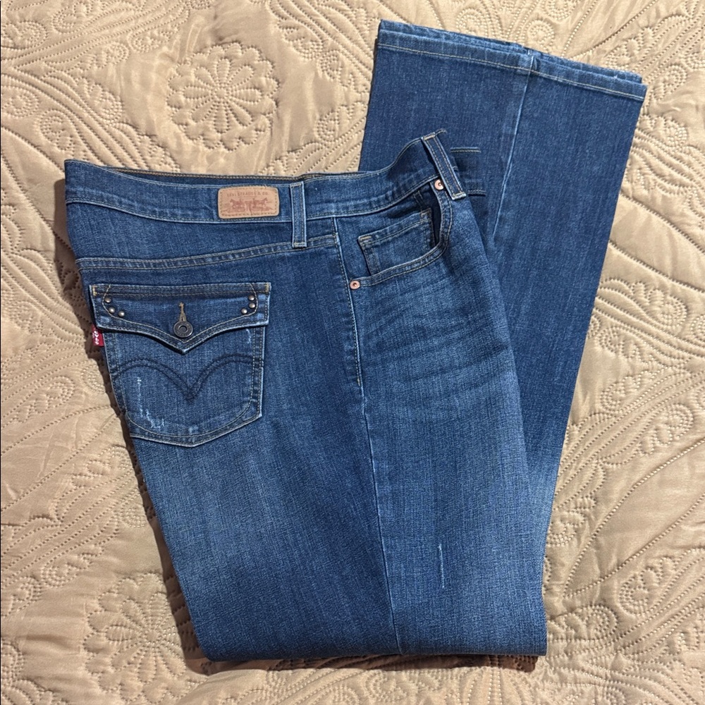 Levis 515 Distressed Bootcut Starched Jeans Excellent Shape Women’s 12
